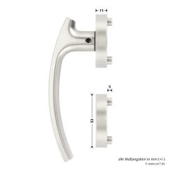 Würth Türdrücker ZD 21, Rosette BB, PZ, WC, Vernickelt -Wohnaccessoires 0687170300 wuerth tuerdruecker zd21 bemassung 1