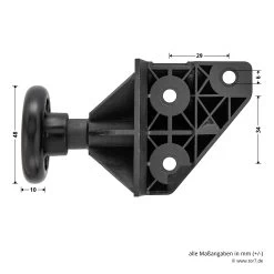 Hörmann EcoStar Rollenhalter Mit Laufrolle, Rechts -Wohnaccessoires 1084202 hoermann ecostar rollenhalter mit laufrolle rechts bemassung