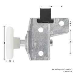 Hörmann Rollenhalter F80, Rechts -Wohnaccessoires 1284004 hoermann rollenhalter f80 rechts bemassung