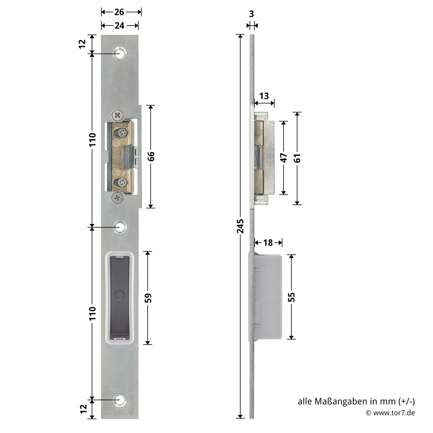 Hörmann Schließblech Für Hauptschloss THP/FSTHP DIN Links 6 Hörmann Schließblech Für Hauptschloss THP/FSTHP DIN Links – Bild 4