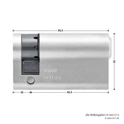 Hörmann Profil-Halbzylinder, 45,5 + 10 Mm, Links, TS 16 -Wohnaccessoires 3014860 hoermann profil halbzylinder 45 5 10 mm links ts 16 zylinder seite masse