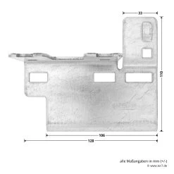 Hörmann Knotenblech, Beschlag L, Ausführung Links, Baureihe 30 -Wohnaccessoires 3044999 hoermann knotenblech beschlag l ausfuehrung links baureihe 30 masse bild 1