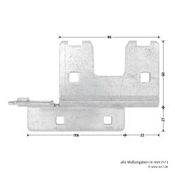 Hörmann Knotenblech, Beschlag L, Ausführung Links, Baureihe 30 -Wohnaccessoires 3044999 hoermann knotenblech beschlag l ausfuehrung links baureihe 30 masse bild 2