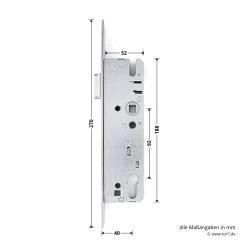 Hörmann Einsteck-Rohrprofilschloss KFV Für Schlupf-und Nebentüren, PZ -Wohnaccessoires 3095108 hoermann einsteck rohrprofilschloss 1314 fuer schlupf und nebenturen pz breite laenge