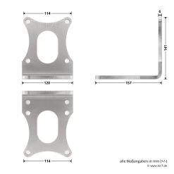 Hörmann Beschlags-Set VersaMatic, Edelstahlausführung -Wohnaccessoires 437018 hoermann beschlags set versamatic edelstahlausfuehrung antriebswinkel masse