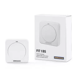 Hörmann Funk-Innentaster FIT 1, BiSecur -Wohnaccessoires 439740 hoermann funk innentaster fit 1 bisecur taster und verpackung