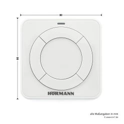 Hörmann Funk-Innentaster FIT 4, BiSecur -Wohnaccessoires 439741 hoermann funk innentaster fit 4 bisecur draufsicht masse