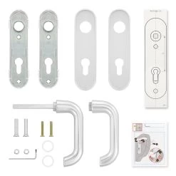 Hörmann Drückergarnitur D110 Kurzschild PZ, Alu -Wohnaccessoires 449910 hoermann drueckergarnitur mit kurzschild pz gelocht alu lieferumfang