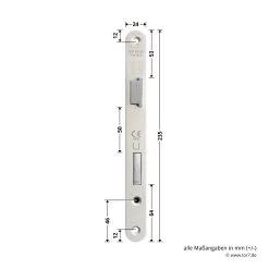Hörmann Einsteckschloss Mit Wechsel PZ Rechts, Dornmaß 65 Mm -Wohnaccessoires 450693 hoermann einsteckschloss mit wechsel pz re dornmass 65 mm stulp breite hoehe