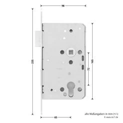 Hörmann Panikschloss 1201 PZ Für Stahltüren, Rechts -Wohnaccessoires 478750 hoermann panikschloss 1201 pz dornmass 65 funktion e re seitenmasse