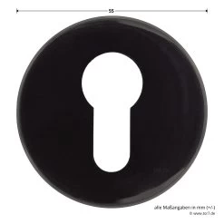 Hörmann FS Drückergarnitur D110 Rosette PZ, Schwarz -Wohnaccessoires 544353 hoermann fs drueckergarnitur d110 pz rosette schwarz gleitlager durchmesser