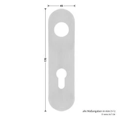 Hörmann FS Wechselgarnitur D210 Kurzschild PZ, Edelstahl -Wohnaccessoires 545723 hoermann fs wechselgarnitur d210 pz kurzschild edelstahl gleitlager breite laenge
