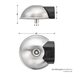 Hörmann Türstopper BS65, Edelstahl -Wohnaccessoires 549066 hoermann tuerstopper bs65 edelstahl bemassung