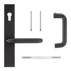 Hörmann Aluminium-Drückergarnitur, Schloss Aufliegend, PZ 60/60 Mm -Wohnaccessoires 770440 hoermann aluminium drueckergarnitur schloss aufliegend pz 60 60 mm lieferumfang