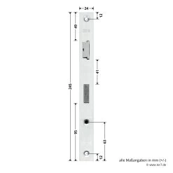 Hörmann Schlupftür-Schloss DF80/95/98, PZ, DIN Rechts -Wohnaccessoires 796522 hoermann schlupftuer schloss df80 95 98 pz din rechts masse stulp
