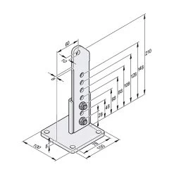 SOMMER Torpfostenbeschlag 60/210 Twist 200 E/EL/350