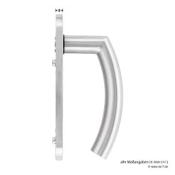 Steinau FS ES1-K Sicherheitsbeschlag, Typ D 510, Edelstahl Matt 21 Steinau FS ES1-K Sicherheitsbeschlag, Typ D 510, Edelstahl Matt -Wohnaccessoires ste810113 steinau fs es1 k sicherheitsbeschlag typ d 510 edelstahl matt masse griff seite