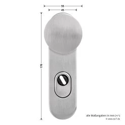 Steinau FS ES1-K Sicherheitsbeschlag, Typ D 510, Edelstahl Matt 18 Steinau FS ES1-K Sicherheitsbeschlag, Typ D 510, Edelstahl Matt -Wohnaccessoires ste810113 steinau fs es1 k sicherheitsbeschlag typ d 510 edelstahl matt masse knauf
